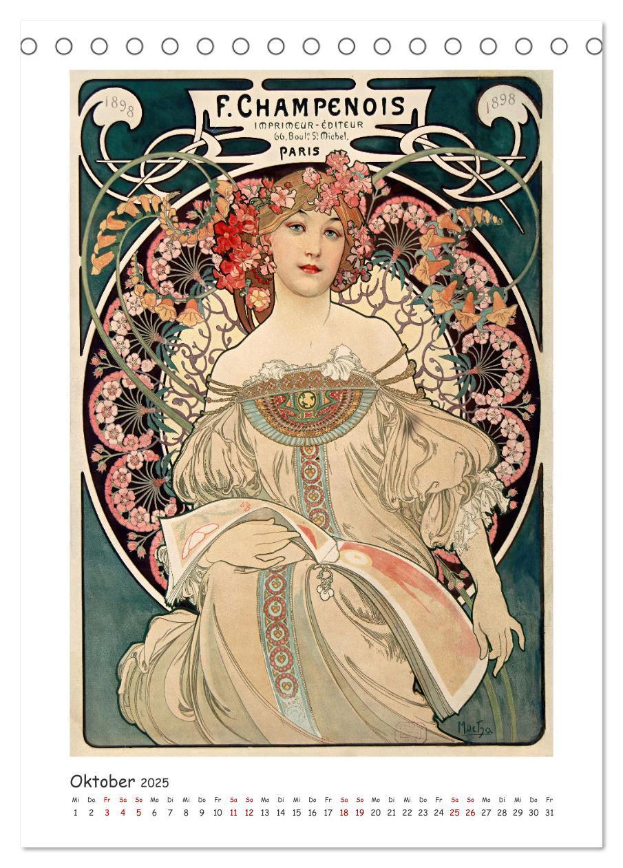 Bild: 9783435865628 | Alfons Mucha - Eine Hommage in zwölf Monaten (Tischkalender 2025...