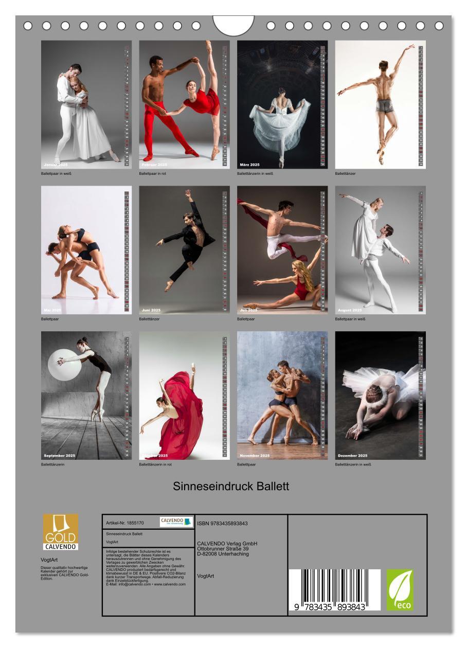 Bild: 9783435893843 | Sinneseindruck Ballett (Wandkalender 2025 DIN A4 hoch), CALVENDO...