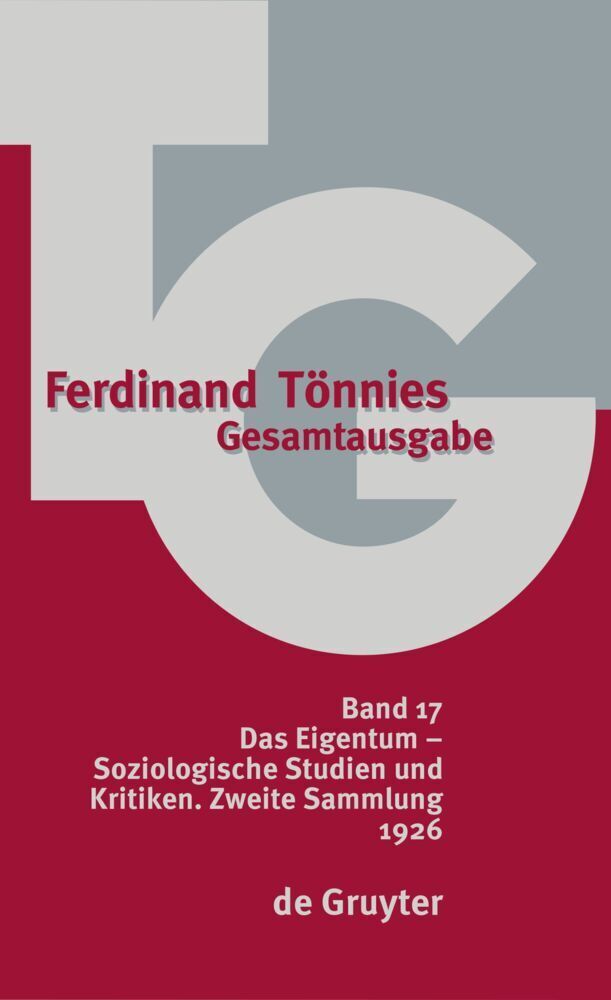 Cover: 9783110158496 | 1926 | Das Eigentum - Soziologische Studien und Kritiken Sammlung II