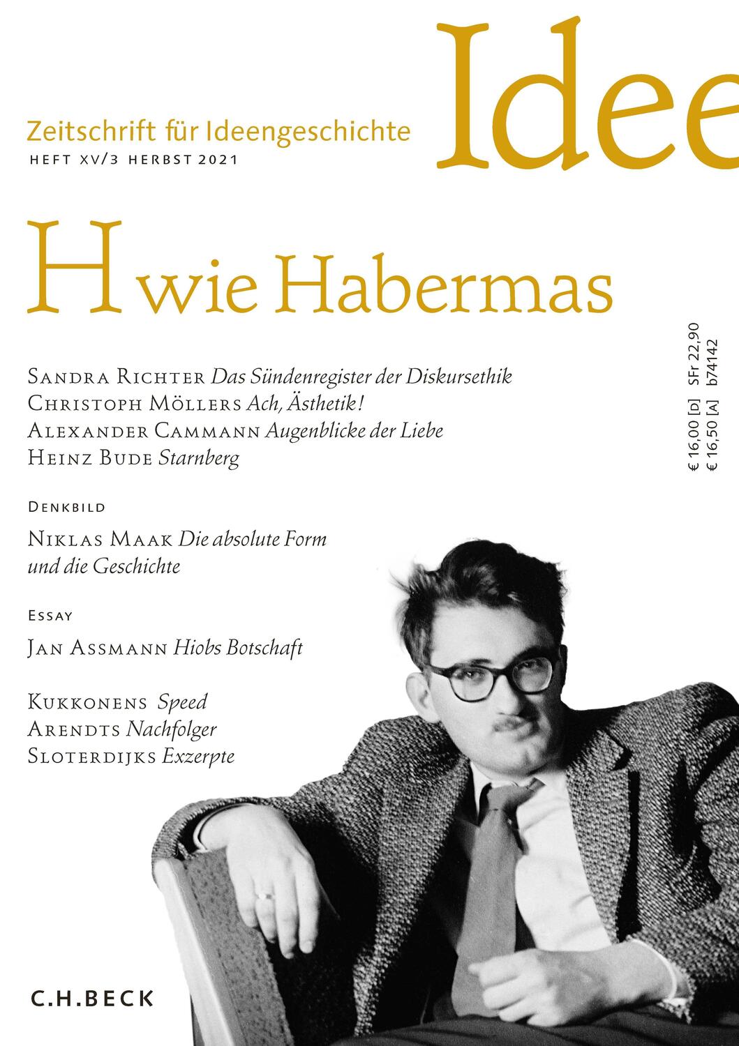 Cover: 9783406766138 | Zeitschrift für Ideengeschichte Heft XV/3 Herbst 2021 | H wie Habermas