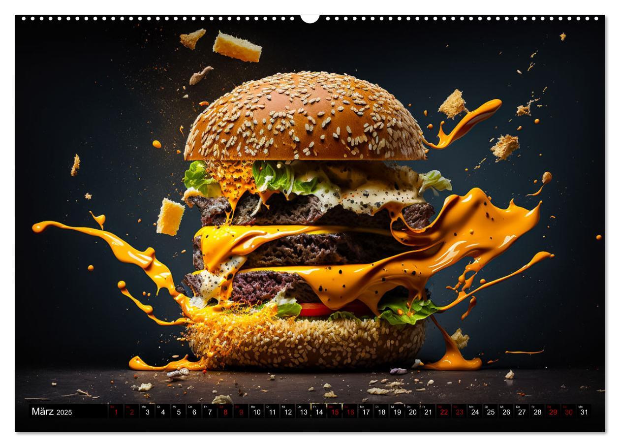 Bild: 9783383912214 | Burgerfood (Wandkalender 2025 DIN A2 quer), CALVENDO Monatskalender