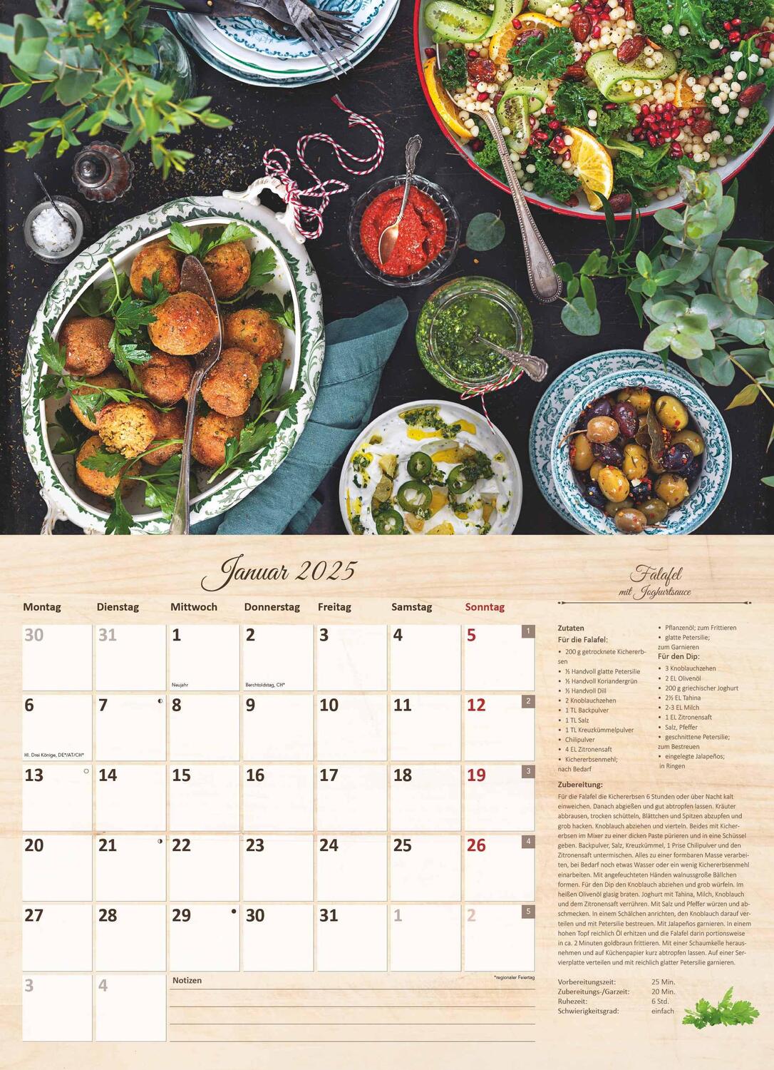 Bild: 4251732344610 | Culinaria - Der große Küchenkalender 2025 - Bildkalender 42x29 cm...