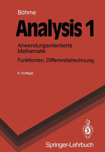 Cover: 9783540528289 | Funktionen, Differentialrechnung | Gert Böhme | Taschenbuch | Springer