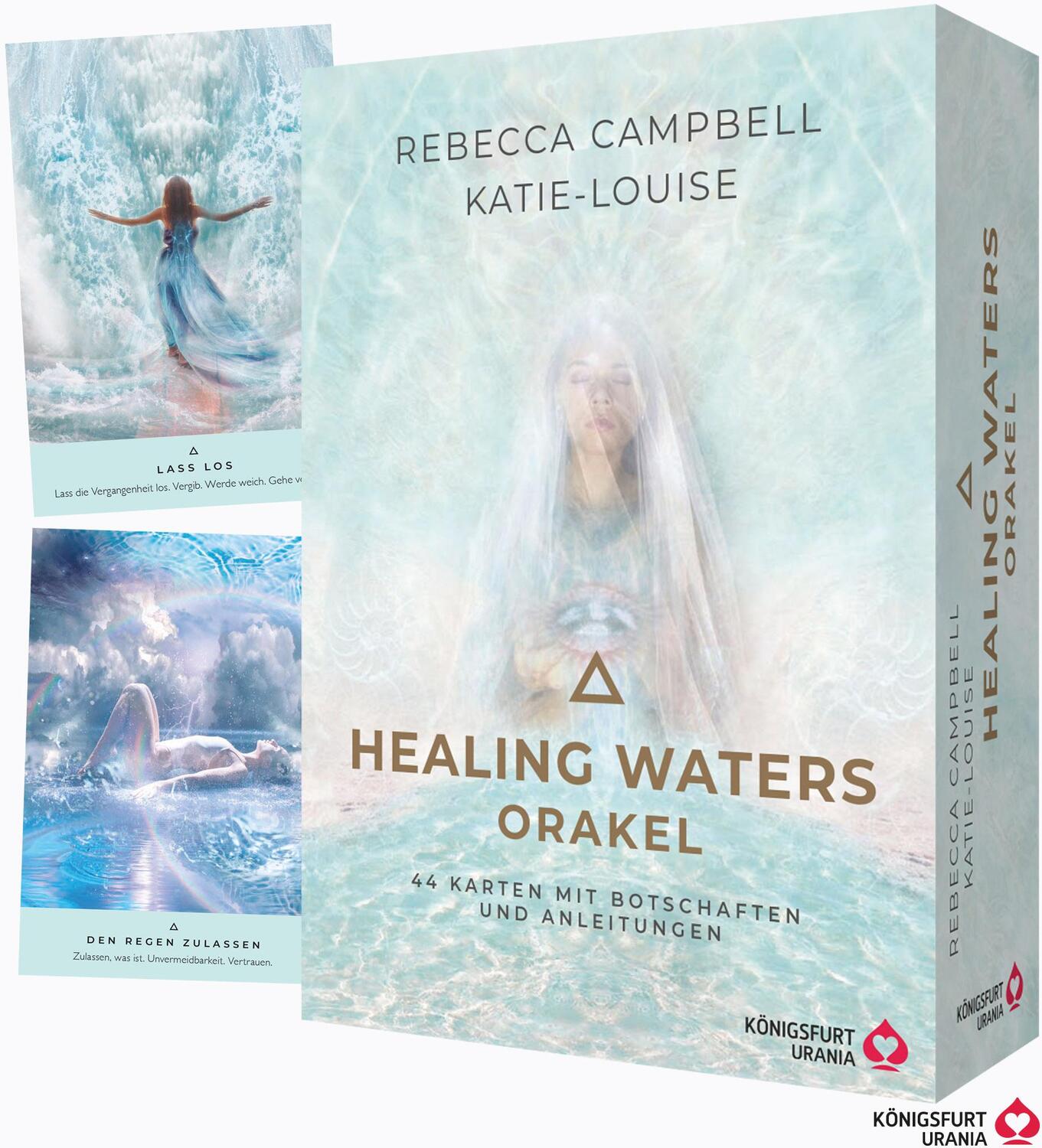 Cover: 9783868268065 | Healing Waters Orakel - 44 Karten mit Botschaften und Anleitungen