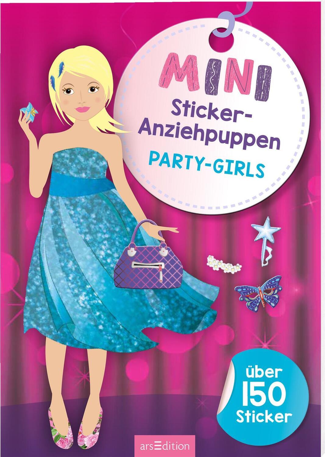 Cover: 9783845841793 | Mini-Sticker-Anziehpuppen - Party-Girls | Über 150 Sticker | Buch