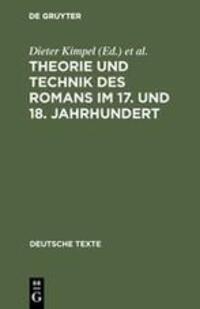 Cover: 9783484190160 | Theorie und Technik des Romans im 17. und 18. Jahrhundert | Buch | VII