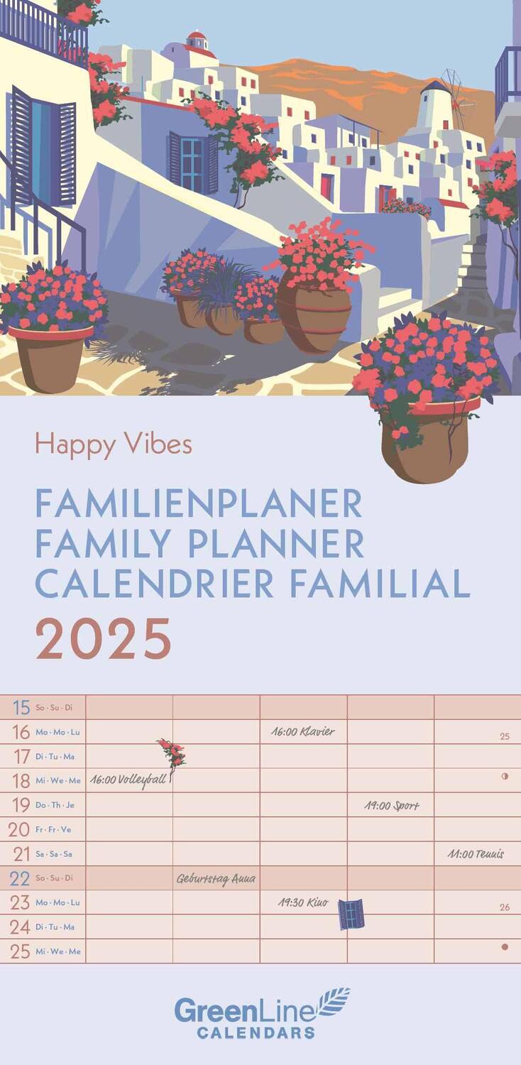 Cover: 4002725981677 | GreenLine Happy Vibes 2025 Familienplaner - Familien-Kalender -...