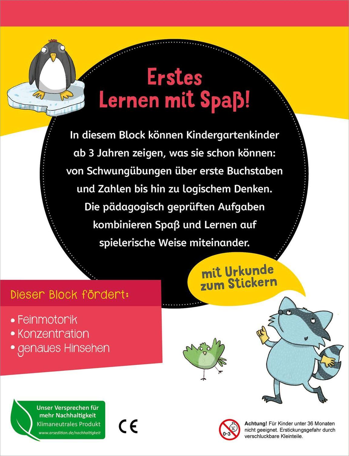 Rückseite: 9783845848792 | Mein Lernblock für den Kindergarten - Kunterbunte Aufgaben | Lang