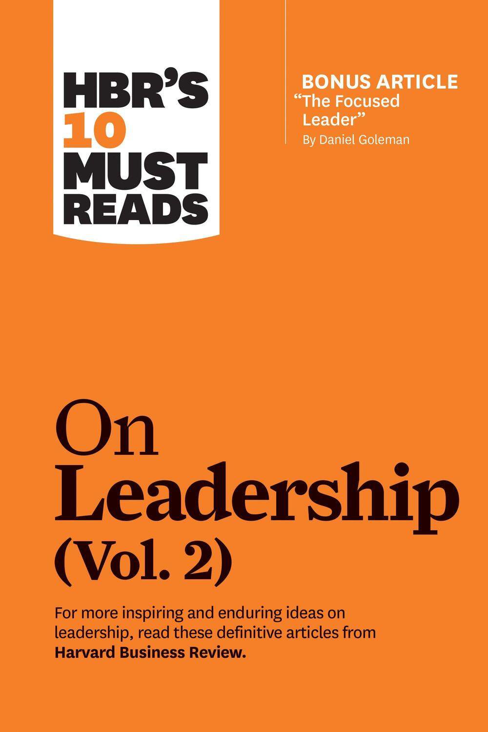 Cover: 9781633699106 | HBR's 10 Must Reads on Leadership, Vol. 2 (with bonus article "The...