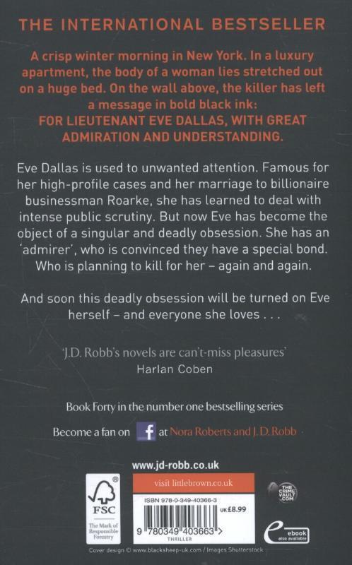 Rückseite: 9780349403663 | Obsession in Death | An Eve Dallas thriller (Book 40) | J. D. Robb