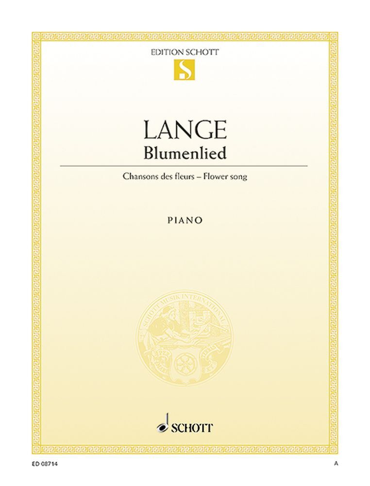 Cover: 9790001090940 | Blumenlied Opus 39 | Gustav Lange | Buch | Schott Music