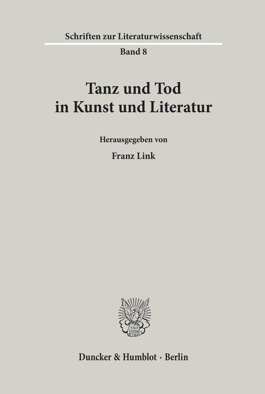 Cover: 9783428075126 | Tanz und Tod in Kunst und Literatur. | Franz Link | Taschenbuch | 1993