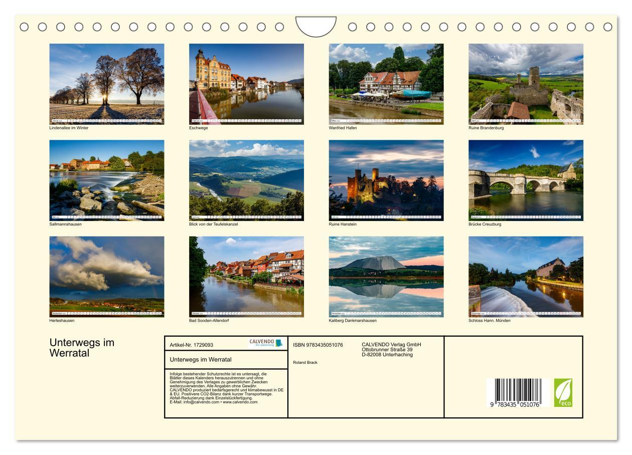 Bild: 9783435051076 | Unterwegs im Werratal (Wandkalender 2025 DIN A4 quer), CALVENDO...