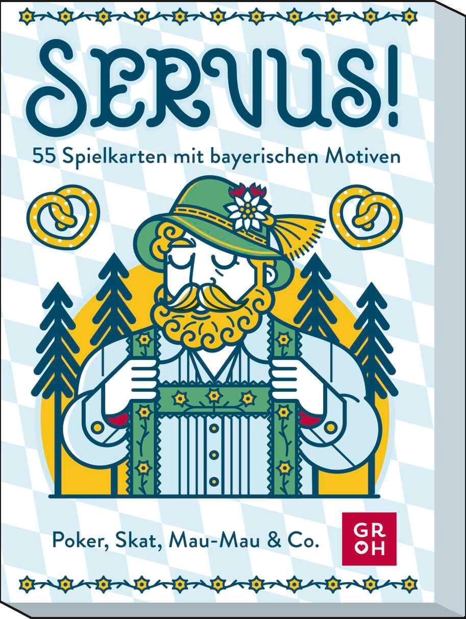 Cover: 4036442012437 | Servus! 55 Spielkarten mit bayerischen Motiven | Groh Verlag | Spiel