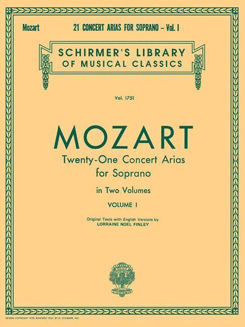 Cover: 9780793564972 | 21 Concert Arias for Soprano - Volume I: Schirmer Library of...