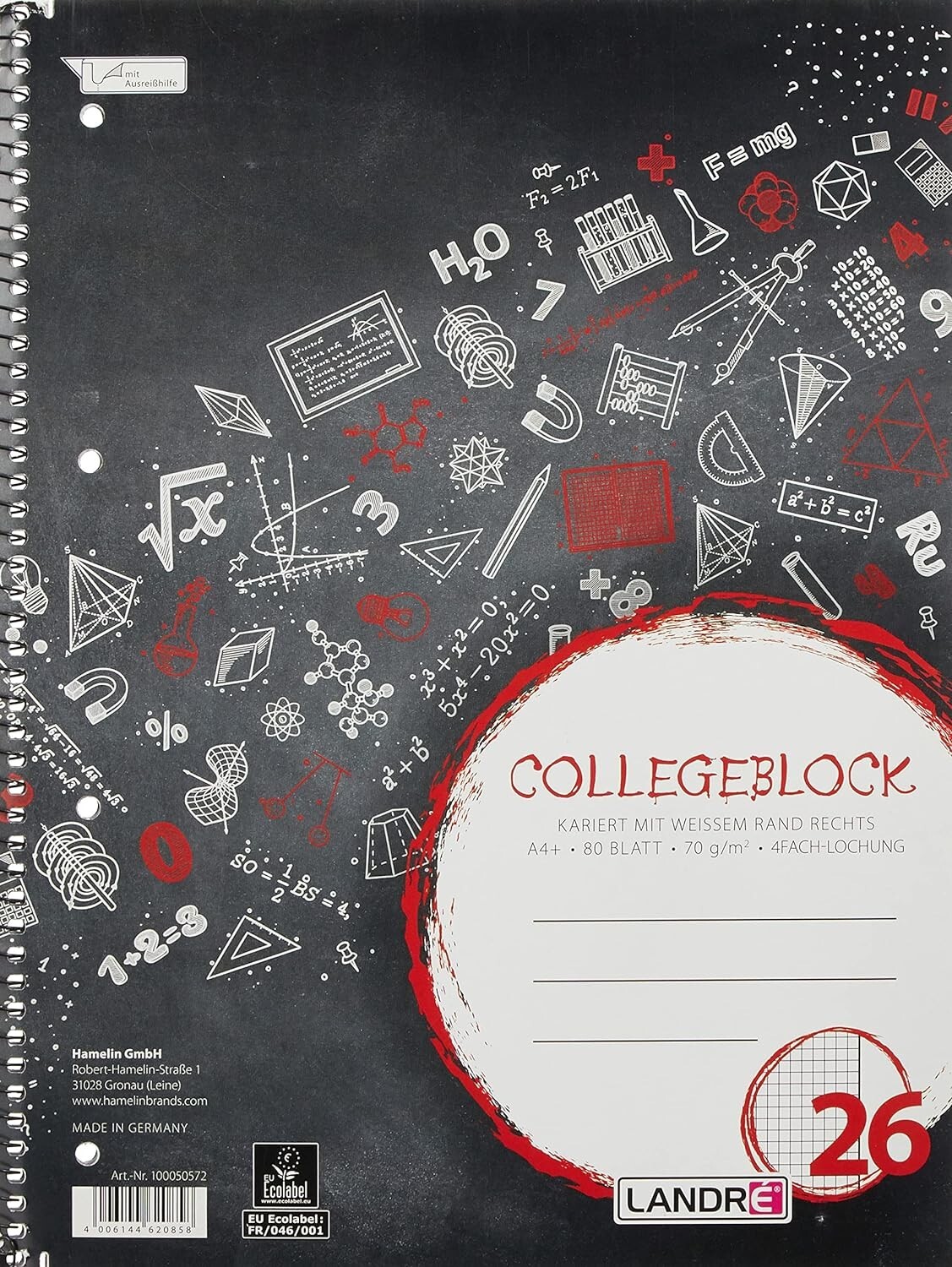 Cover: 4006144620858 | OXFORD Collegeblock A4+ 80 Blatt, kariert mit weissem Rand links...
