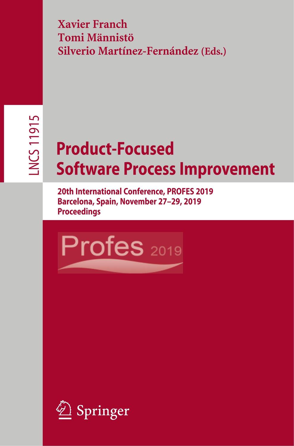 Cover: 9783030353322 | Product-Focused Software Process Improvement | Xavier Franch (u. a.)