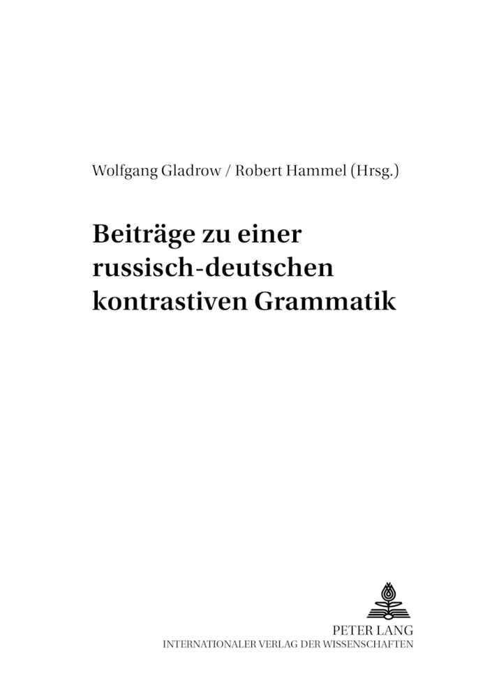 Cover: 9783631377031 | Beiträge zu einer russisch-deutschen kontrastiven Grammatik | Buch