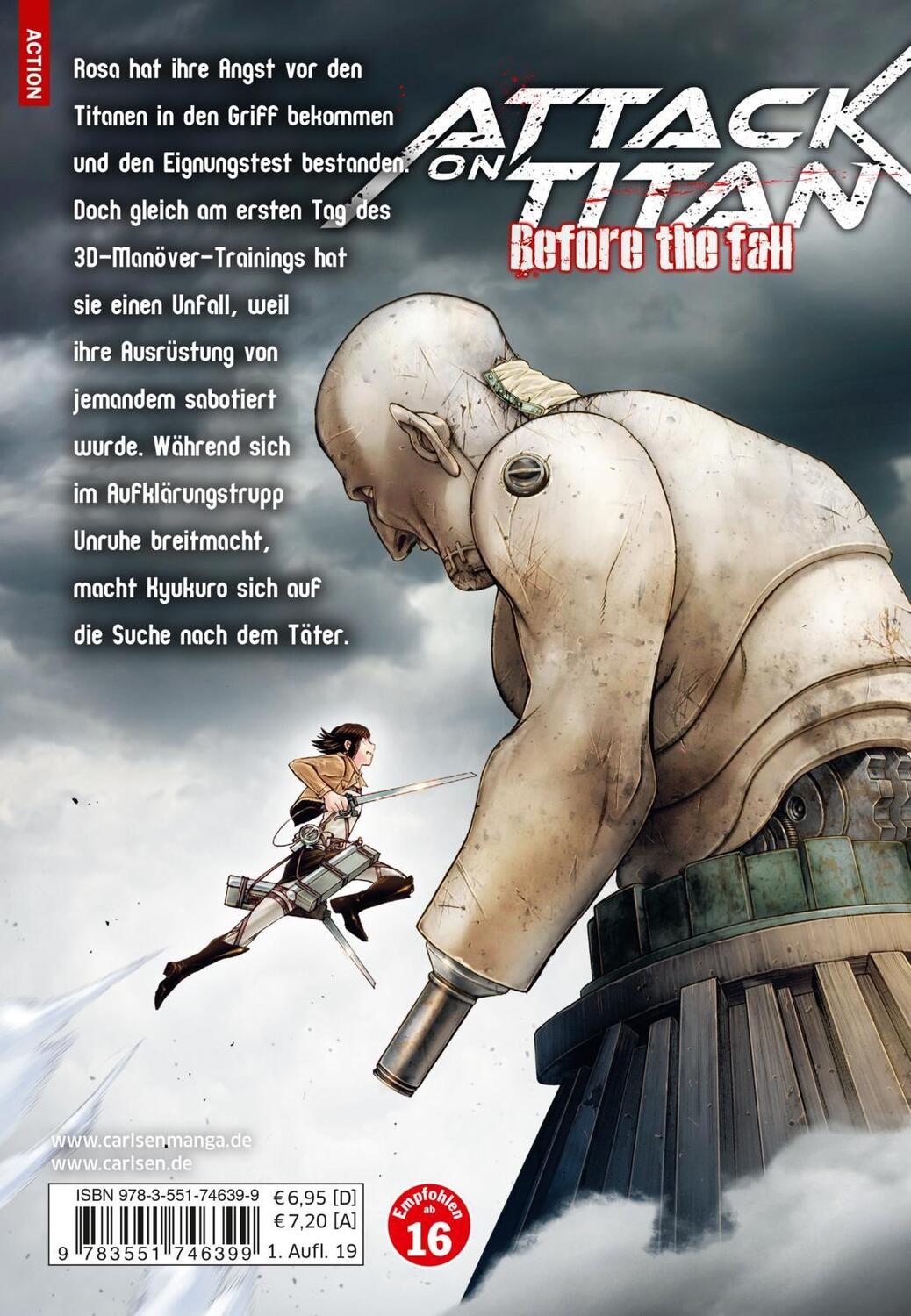 Rückseite: 9783551746399 | Attack on Titan - Before the Fall 15 | Hajime Isayama (u. a.) | Buch