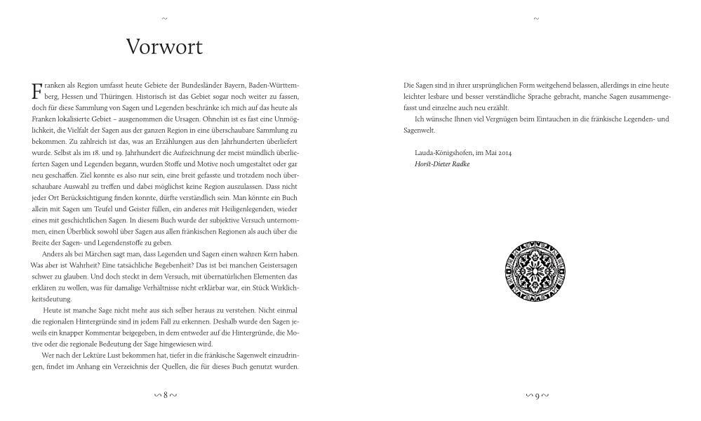 Bild: 9783955403607 | Sagen und Legenden aus Franken | Horst-Dieter Radke | Buch | 160 S.