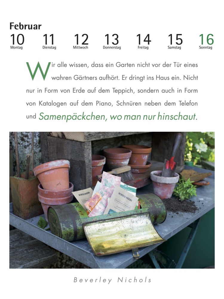 Bild: 9783895618918 | Der literarische Gartenkalender 2025 | Antje Peters-Reimann | Kalender