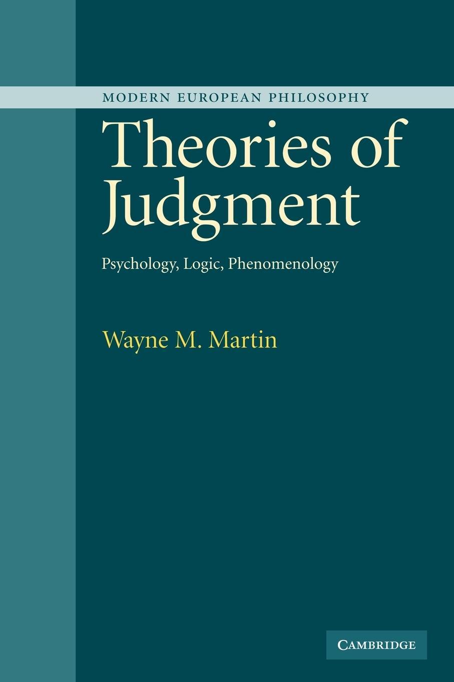 Cover: 9780521101905 | Theories of Judgment | Psychology, Logic, Phenomenology | Taschenbuch