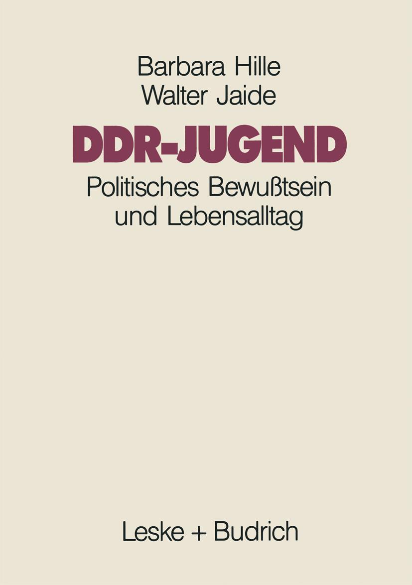 Cover: 9783810008480 | DDR-Jugend | Politisches Bewußtsein und Lebensalltag | Jaide (u. a.)