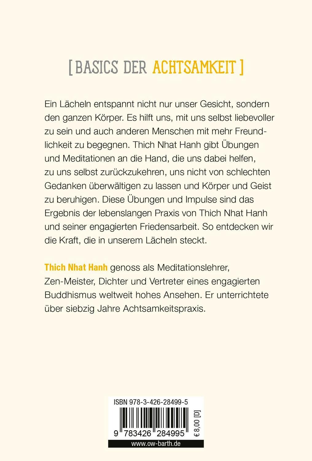 Rückseite: 9783426284995 | Einfach lächeln | Thich Nhat Hanh | Taschenbuch | 128 S. | Deutsch