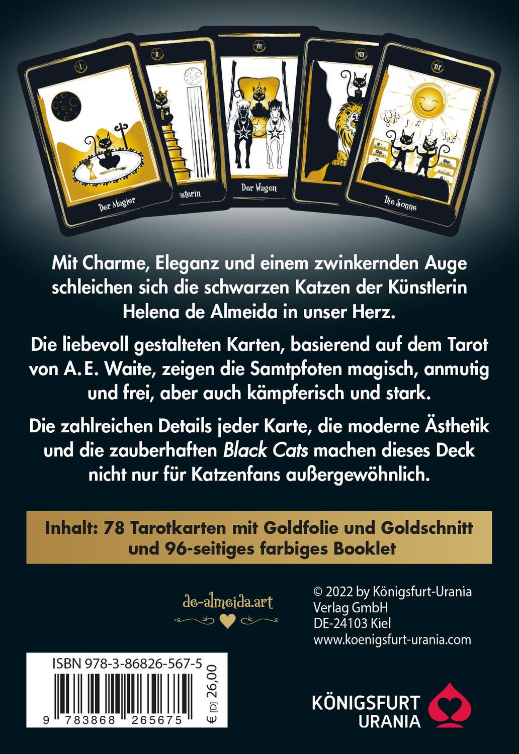 Rückseite: 9783868265675 | Golden Black Cat Tarot - Hochwertige Stülpdeckelschachtel mit...