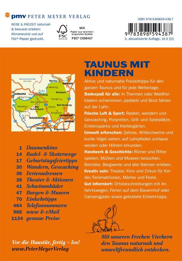 Rückseite: 9783898594387 | Taunus mit Kindern | Heike Katharina Ewald (u. a.) | Taschenbuch