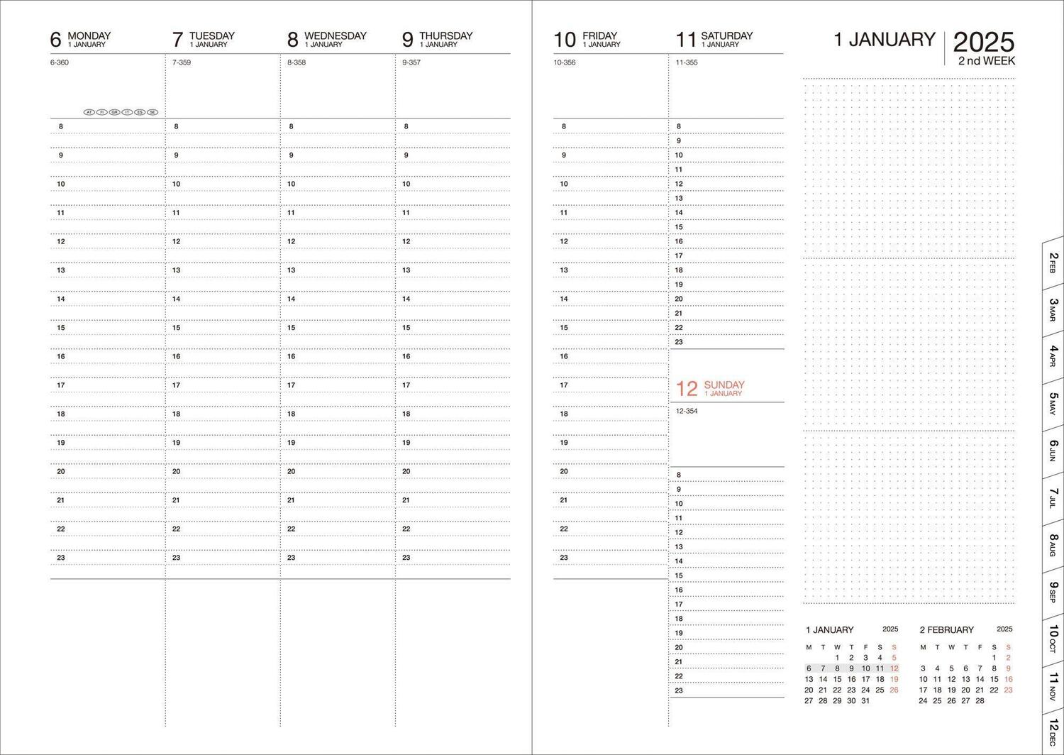 Bild: 4550045128048 | MARK'S 2024/2025 Taschenkalender A5 vertikal, Gradient // Green | Inc.