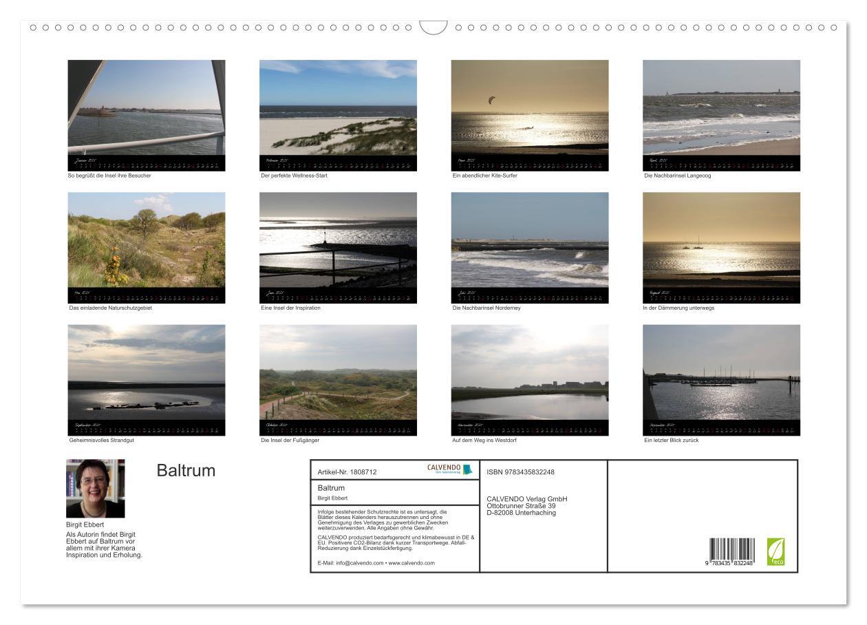 Bild: 9783435832248 | Baltrum (Wandkalender 2025 DIN A2 quer), CALVENDO Monatskalender