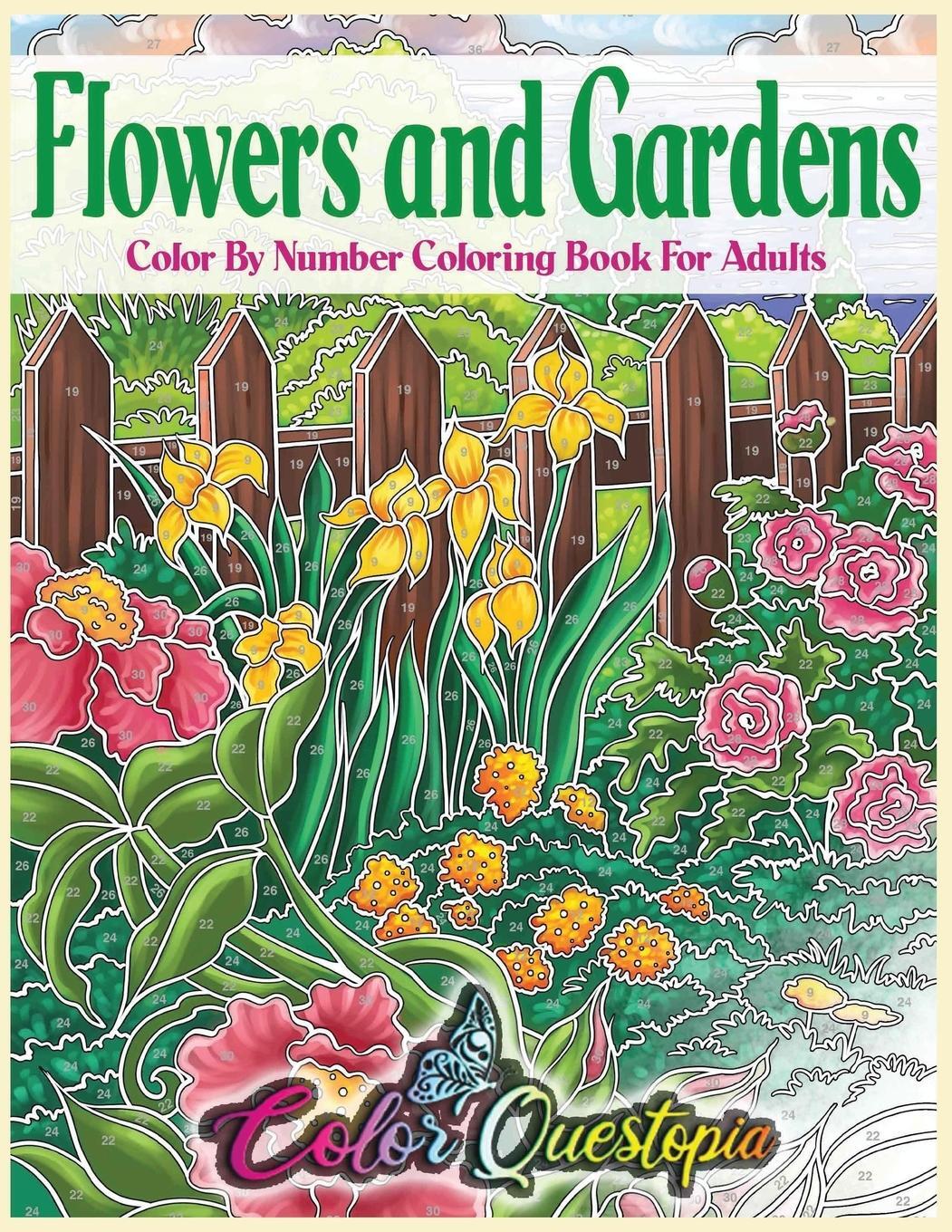 Cover: 9781954883024 | Flowers and Gardens Color By Number Coloring Book for Adults | Buch