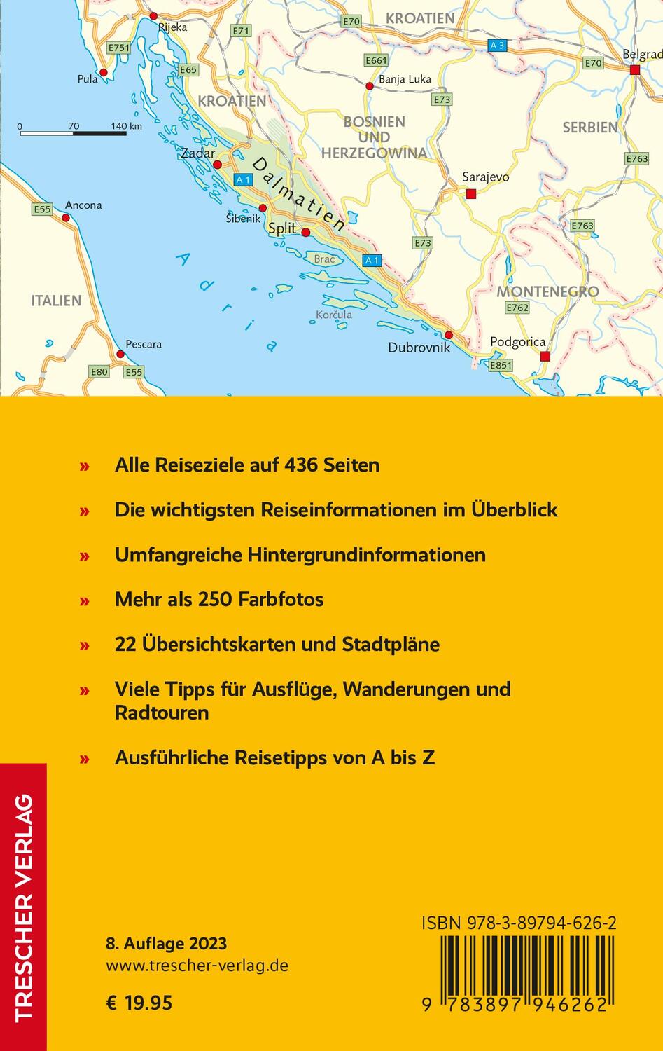Rückseite: 9783897946262 | TRESCHER Reiseführer Dalmatien | Matthias Koeffler | Taschenbuch