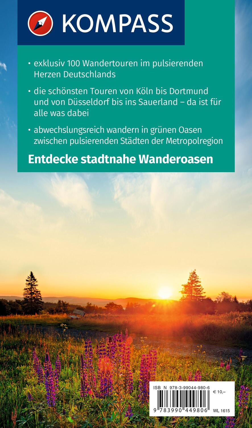Rückseite: 9783990449806 | KOMPASS Wanderlust im Land von Rhein und Ruhr | KOMPASS-Karten GmbH