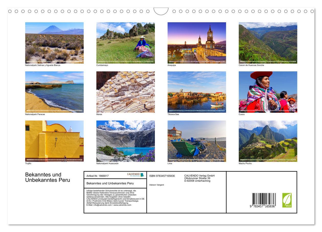 Bild: 9783457165836 | Bekanntes und Unbekanntes Peru (Wandkalender 2025 DIN A3 quer),...