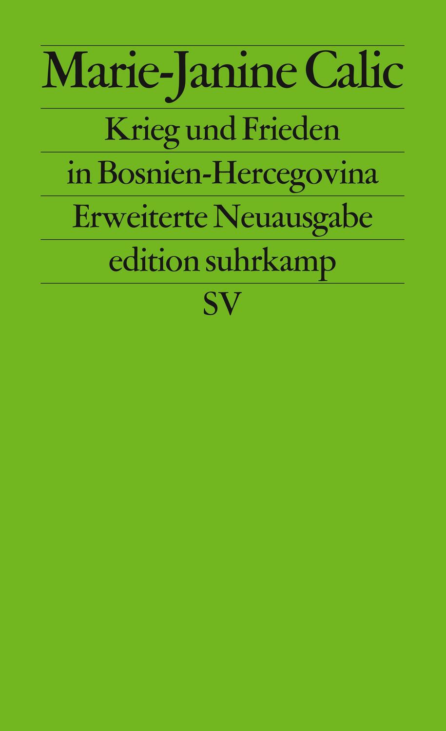 Cover: 9783518119433 | Der Krieg in Bosnien-Hercegovina | Marie-Janine Calic | Taschenbuch