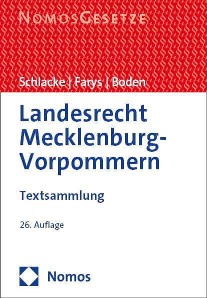 Cover: 9783756009268 | Landesrecht Mecklenburg-Vorpommern | Textsammlung | Schlacke (u. a.)