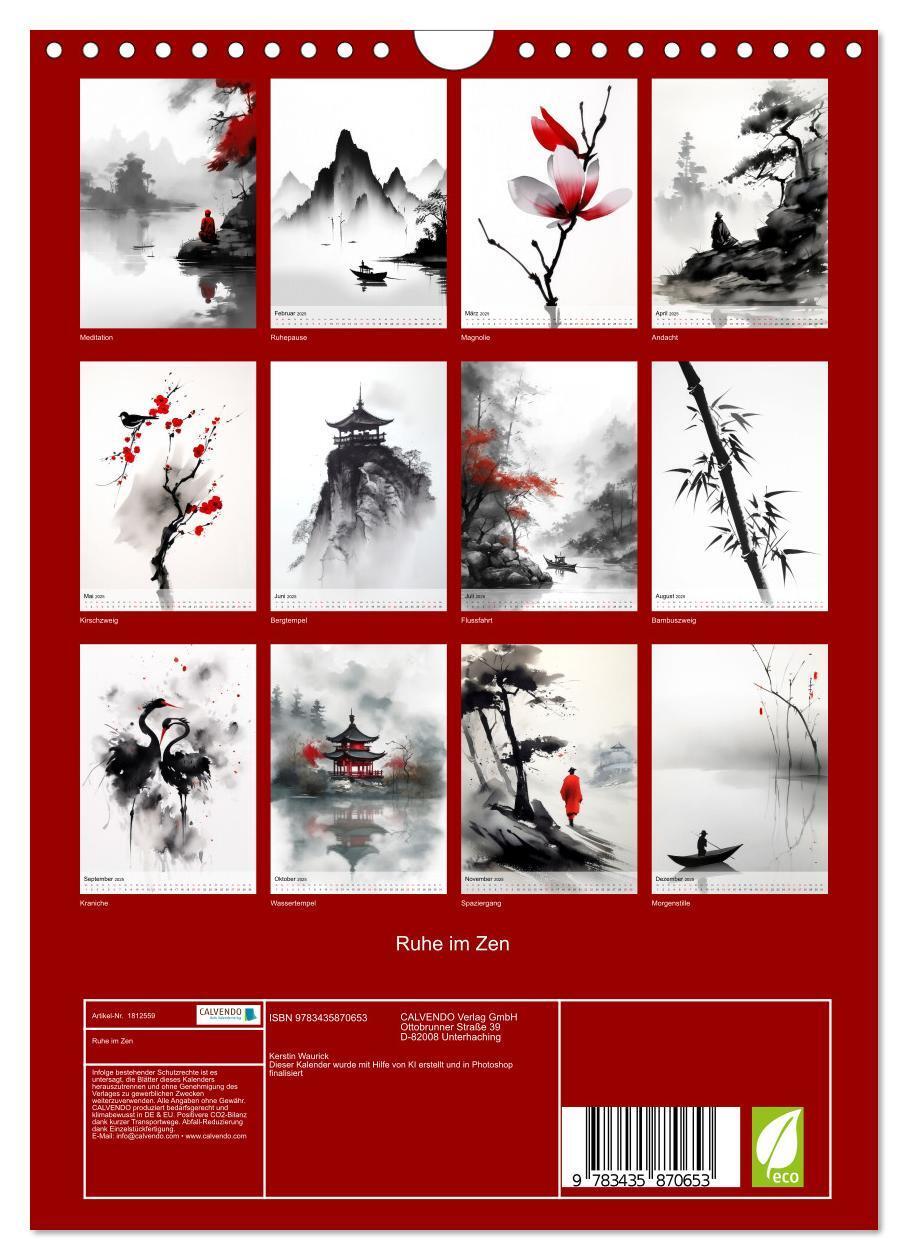 Bild: 9783435870653 | Ruhe im Zen (Wandkalender 2025 DIN A4 hoch), CALVENDO Monatskalender