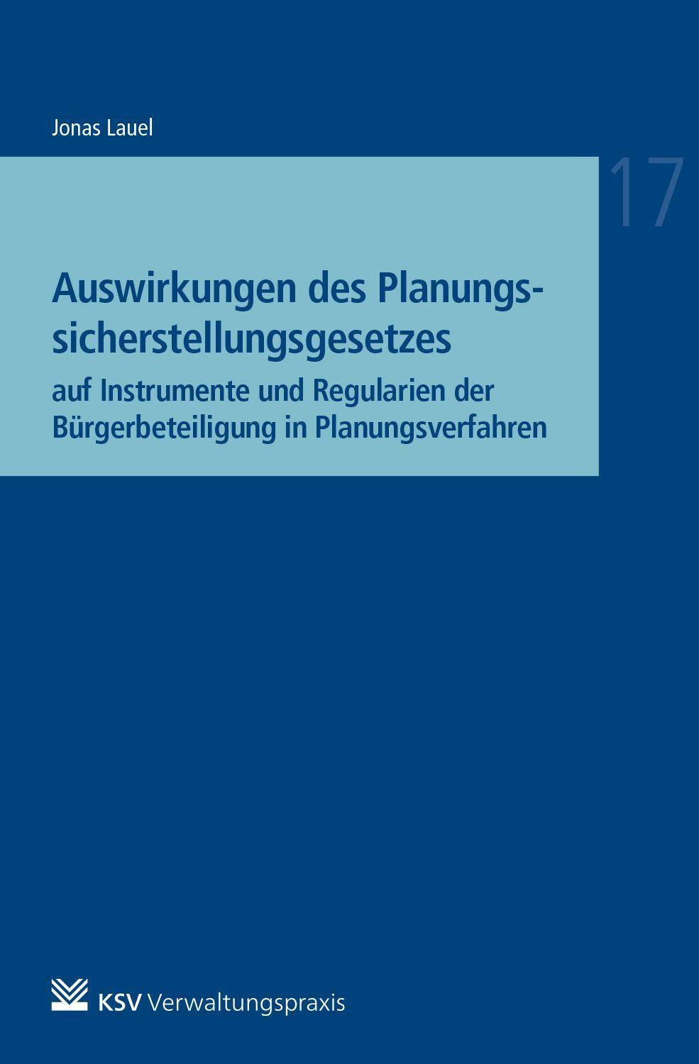 Cover: 9783829317580 | Auswirkungen des Planungssicherstellungsgesetzes | Jonas Lauel | Buch