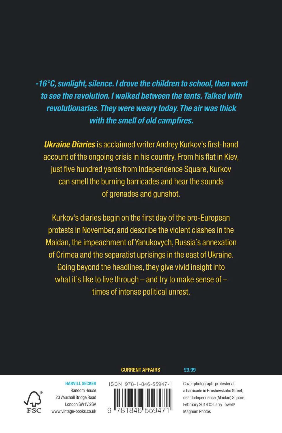 Rückseite: 9781846559471 | Ukraine Diaries | Dispatches From Kiev | Andrey Kurkov | Taschenbuch
