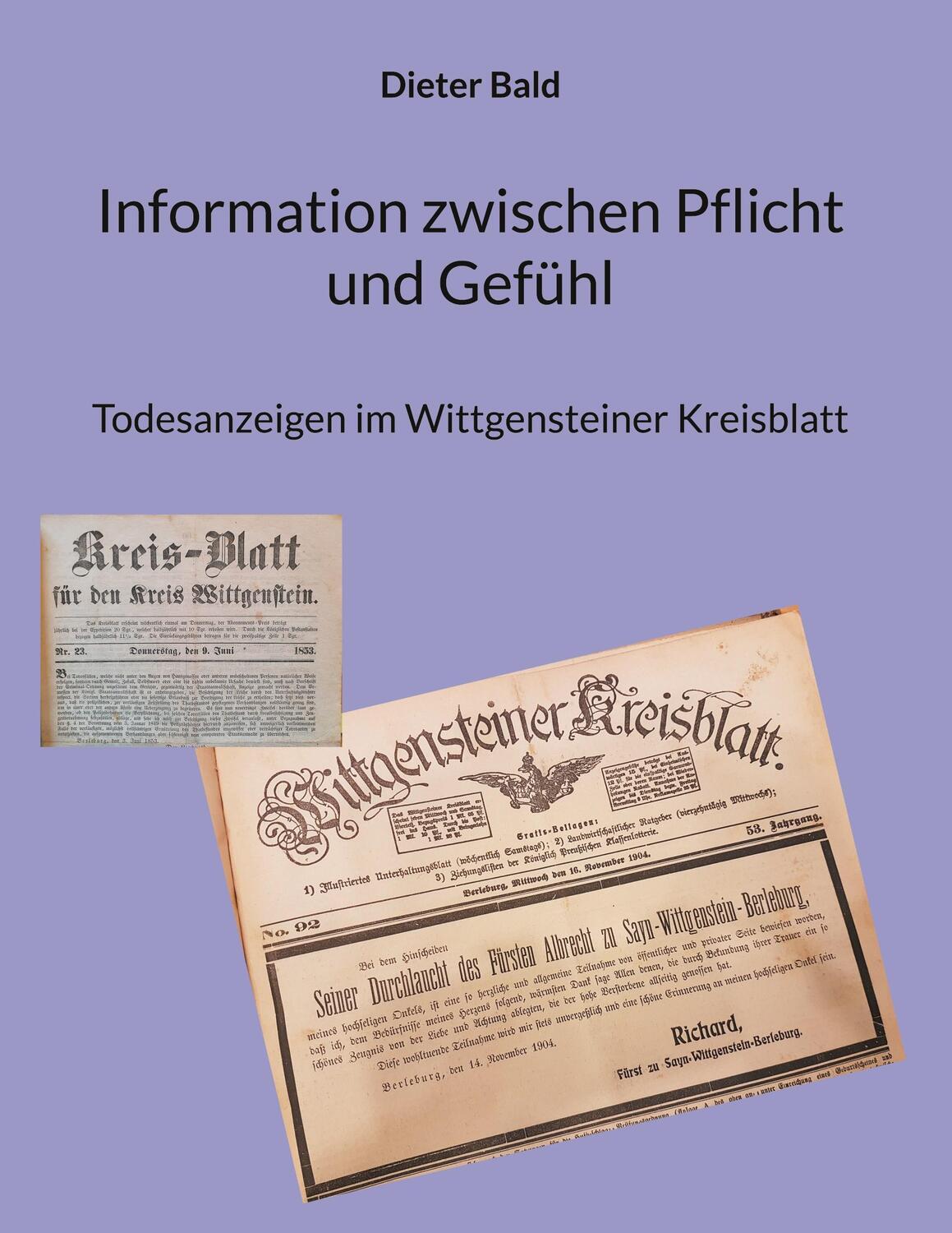 Cover: 9783758318672 | Information zwischen Pflicht und Gefühl | Dieter Bald | Buch | 318 S.