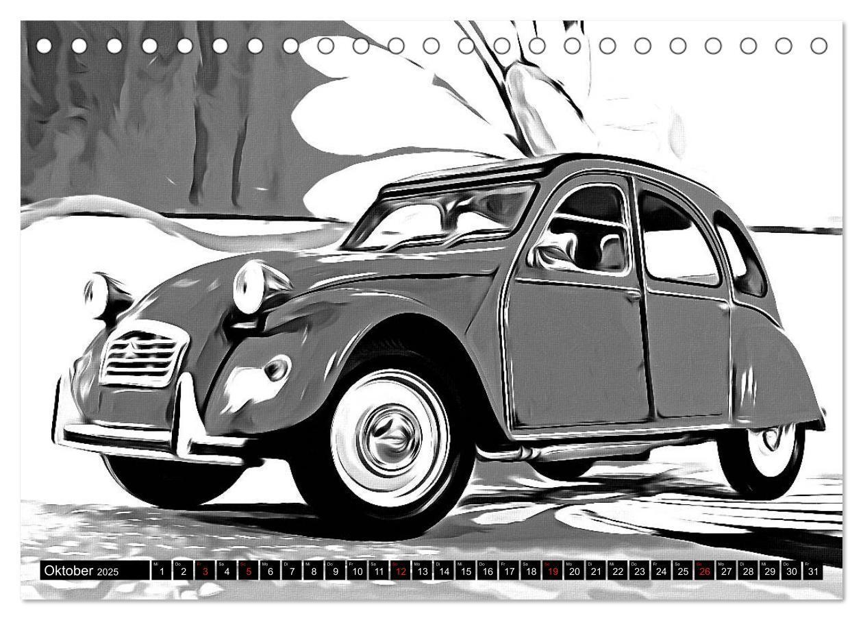 Bild: 9783435280384 | 70 Jahre 2CV (Tischkalender 2025 DIN A5 quer), CALVENDO Monatskalender