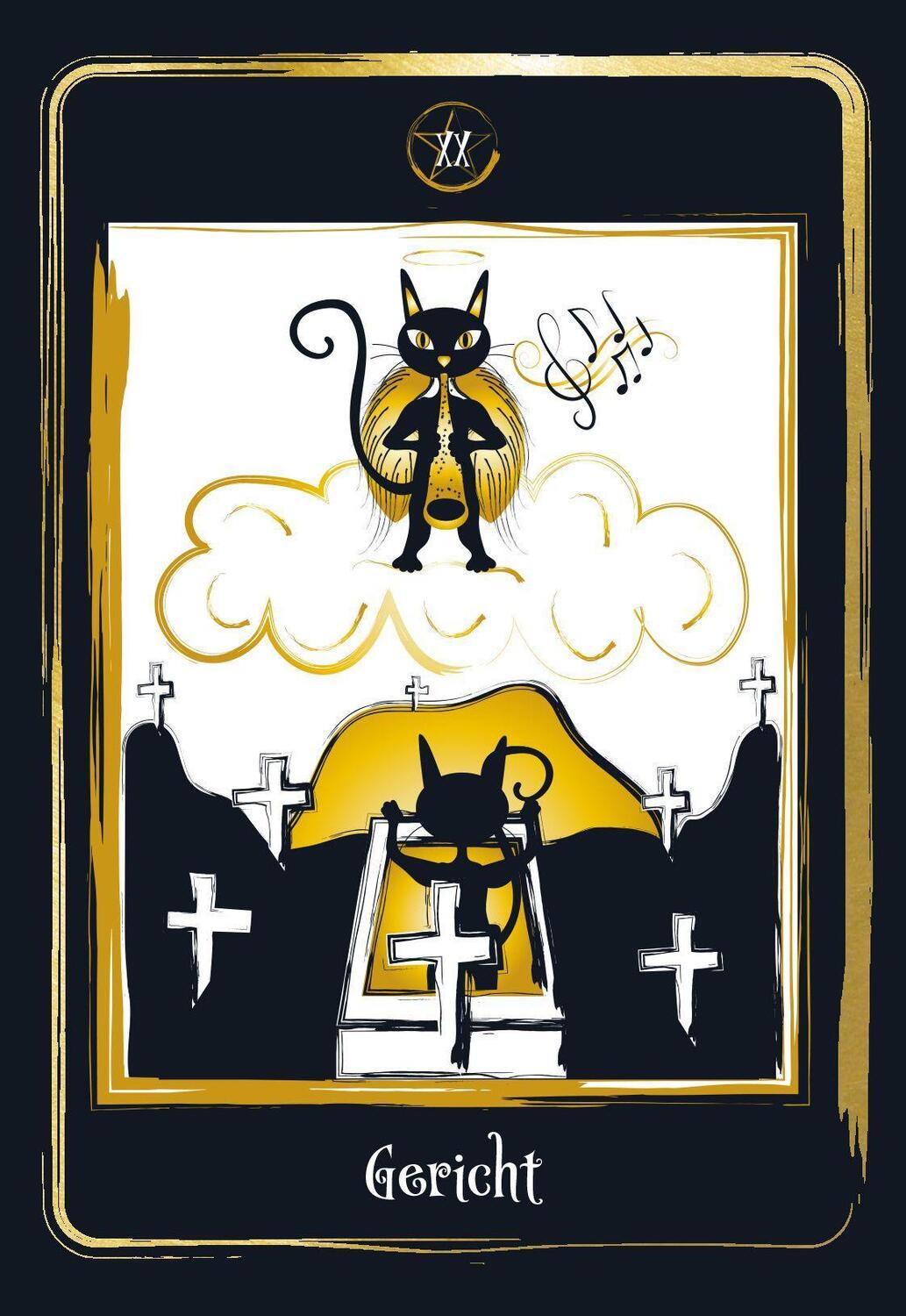 Bild: 9783868265675 | Golden Black Cat Tarot - Hochwertige Stülpdeckelschachtel mit...