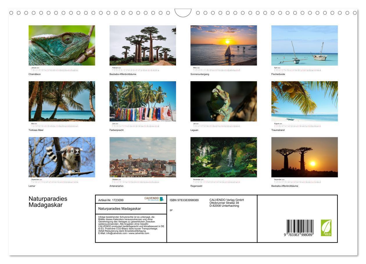 Bild: 9783383998089 | Naturparadies Madagaskar (Wandkalender 2025 DIN A3 quer), CALVENDO...