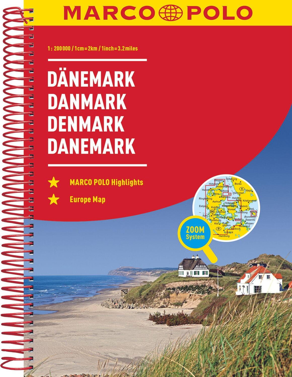 Cover: 9783575016591 | MARCO POLO Reiseatlas Dänemark 1:200.000 | mit Europa 1:4,5 Mio.