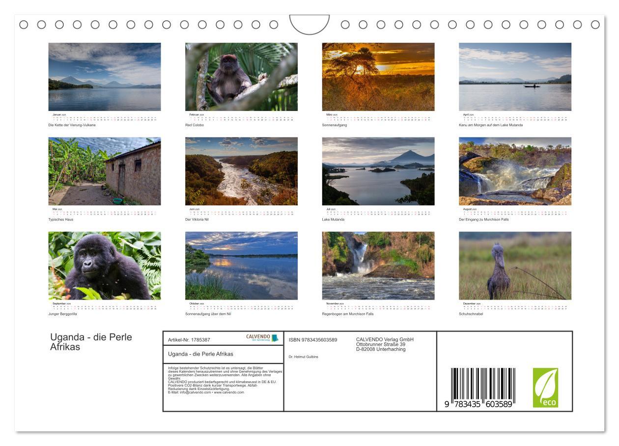 Bild: 9783435603589 | Uganda - die Perle Afrikas (Wandkalender 2025 DIN A4 quer),...