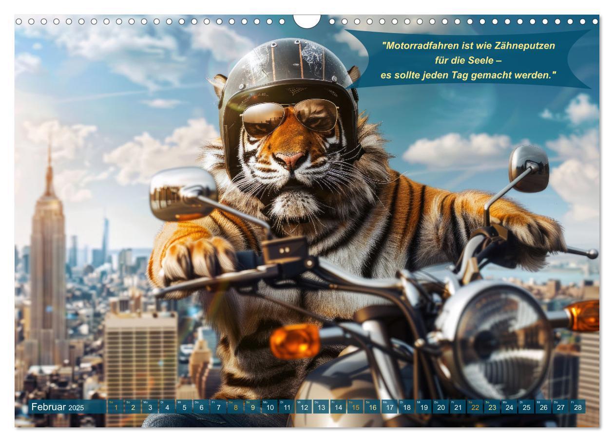 Bild: 9783457166055 | Tierisch lustige Motorradfahrer (Wandkalender 2025 DIN A3 quer),...