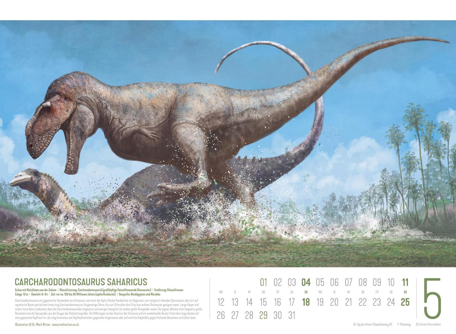 Bild: 9783838435237 | Dinosaurier Kalender 2025 | Mark Witton (u. a.) | Kalender | 14 S.