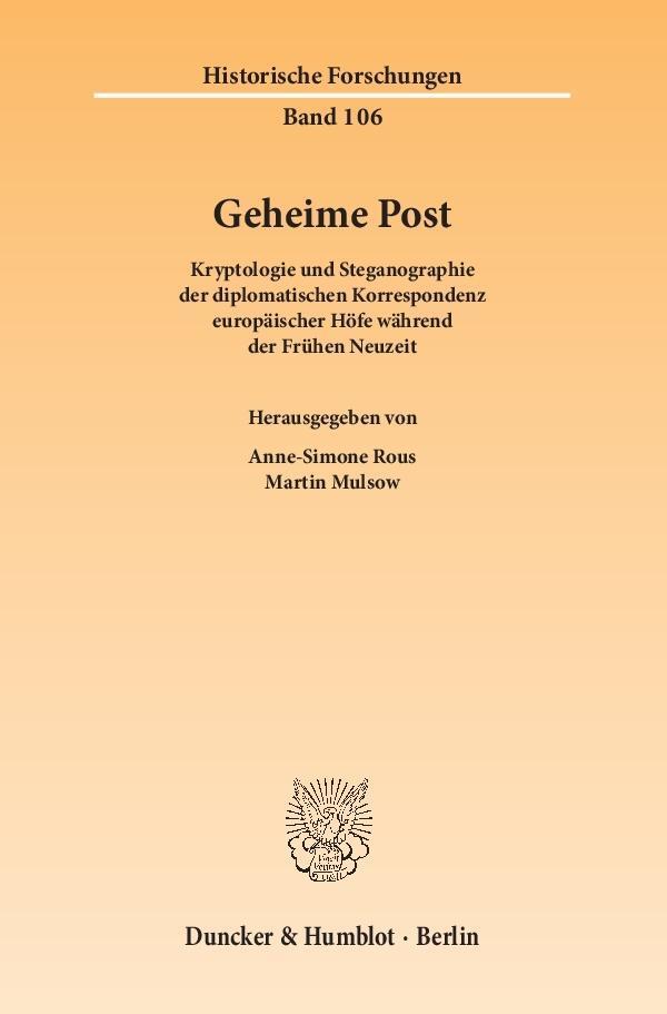 Cover: 9783428144174 | Geheime Post | Taschenbuch | 294 S. | Deutsch | 2015